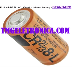 CR2/3 8.L - BATERIA FUJI FDK  CR2/38.L, CR2/3 8L, High Capacity Cylindrical Type Primary Lithium PLC Battery CR2/3 8.L, 3Volt 1900mAh Lithium - Batt. CR2/3 8.L - 3V 1900MAh FUJI/ FDK - Mod. Standard